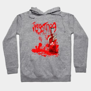 Zombie Hand Bloodied Juggernog on White Hoodie